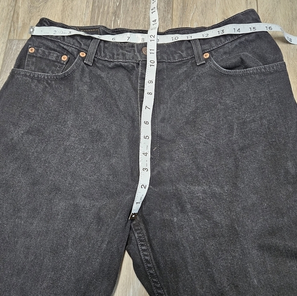 Levi’s Vintage 90s 550 Relaxed Fit Tapered Leg Black Denim Jeans Women's 15 - Picture 3 of 11